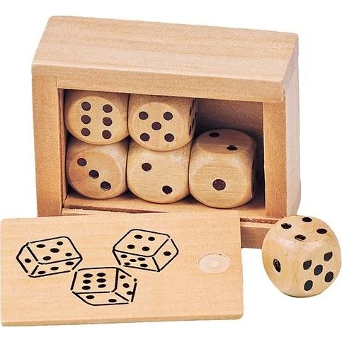 Goki HS239 træterninger i æske, 6 farverige stk.