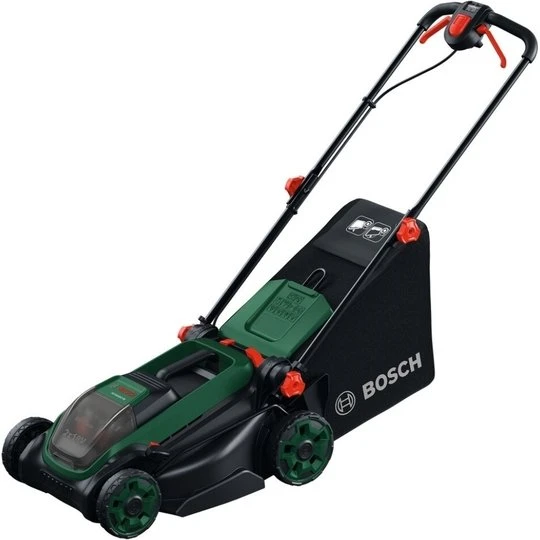 Bosch Rotak 18V2-38 Batteridrevet Græsslåmaskine med 2x 4Ah batterier
