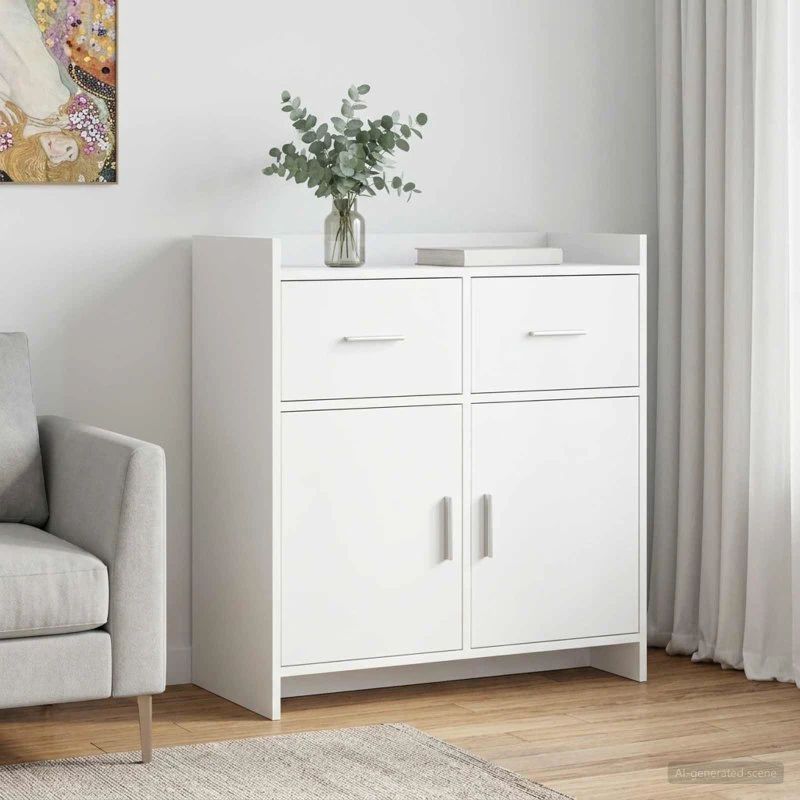 vidaXL Sideboard Hvid 75 x 36 x 80 cm i konstrueret træ