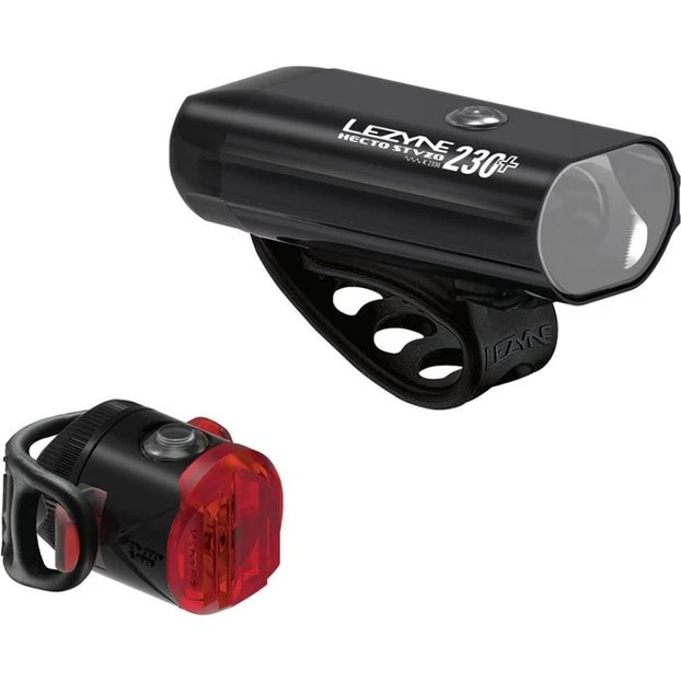 Lezyne Hecto 230+ + Femto USB-C StVZO lygtesæt, sort