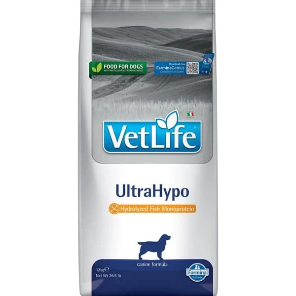 Farmina Vet Life UltraHypo hundefoder med fisk, 12 kg