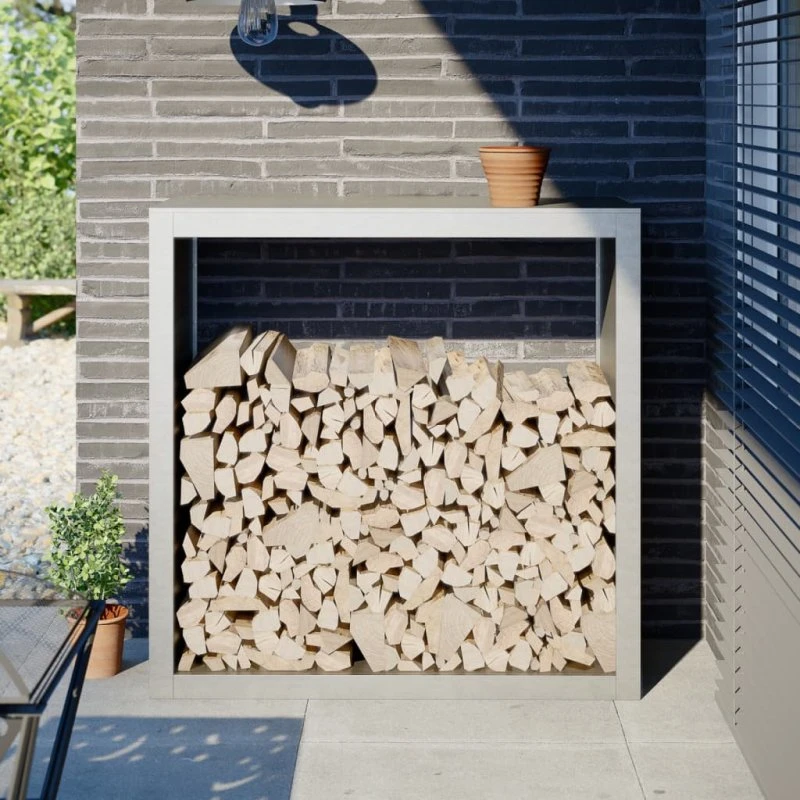 vidaXL brændestativ i rustfrit stål, 100x40x100 cm