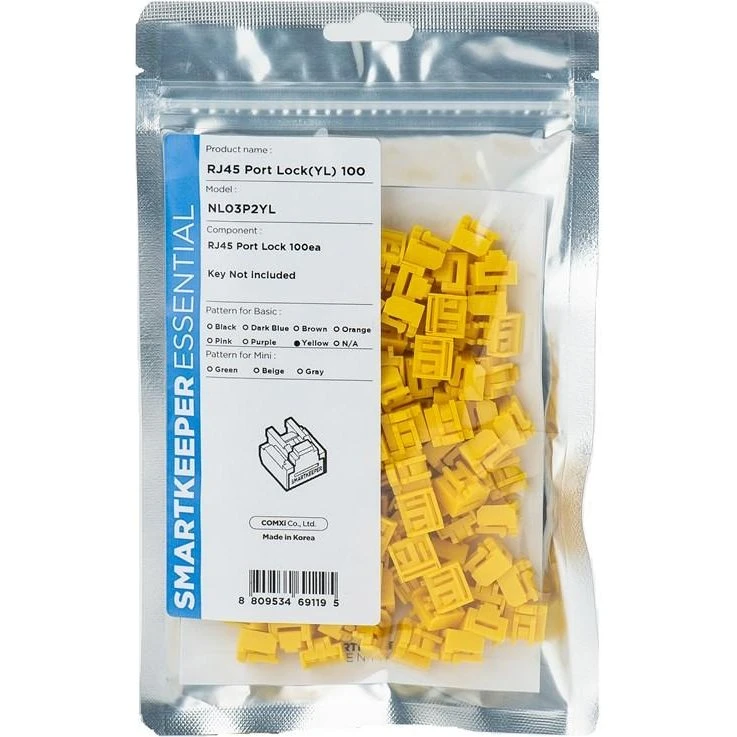 Smartkeeper NL03P2YL RJ-45 Port Blocker, Gul, 100 stk.