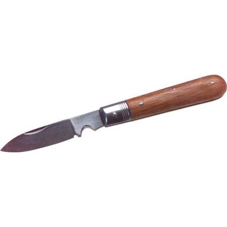 Kabelkniv med træskaft og 60 mm klinge