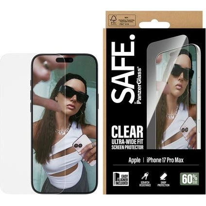 PanzerGlass SAFE. Skærmbeskytter til iPhone 17 Pro Max - Ultra-Wide Fit