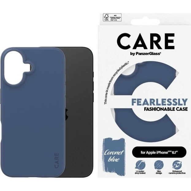 PanzerGlass CARE Fashionable Case til iPhone 16 - Blå