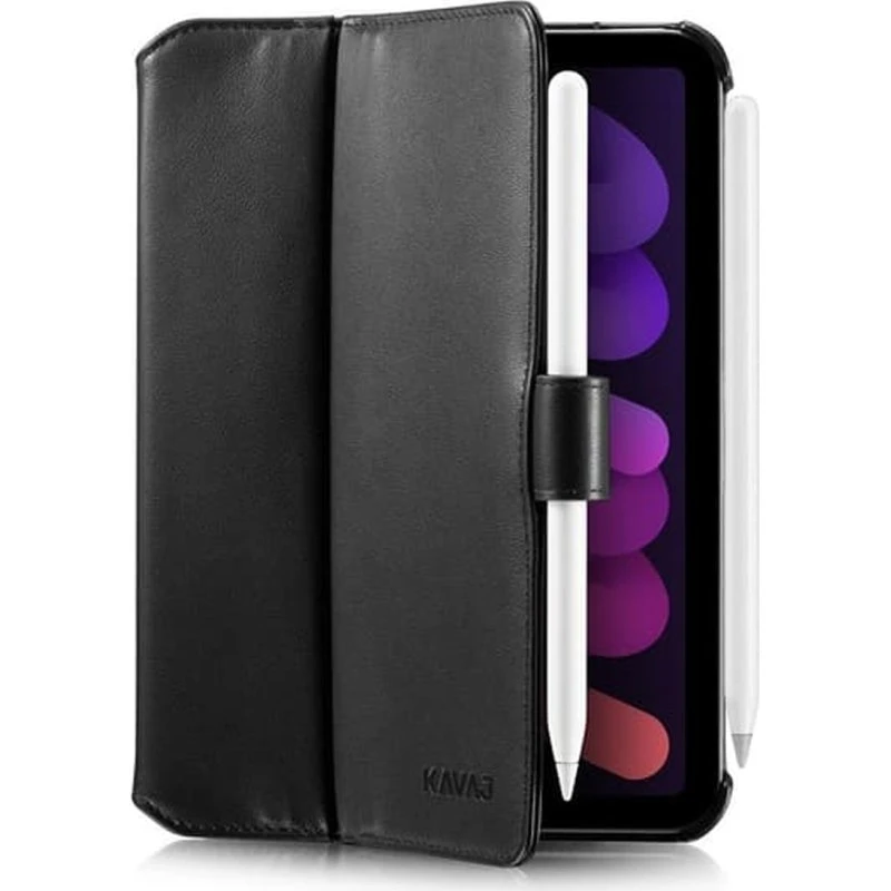 KAVAJ London iPad mini (gen 6/A17 Pro) fodral i ægte læder, sort