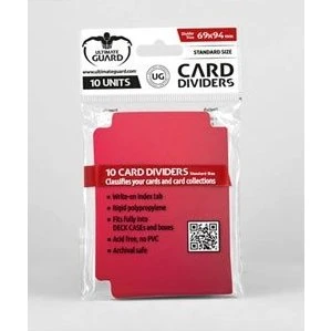 Ultimate Guard Card Dividers - Standard Størrelse, Rød (10 stk.)