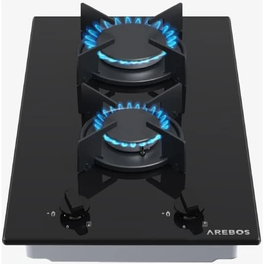 AREBOS Gaskogeplade 30 cm med 2 brændere
