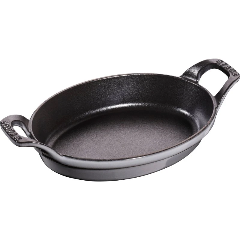 Staub Oval ovnfast form i støbejern 21 cm, grafitgrå