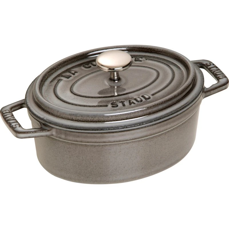 Staub La Cocotte oval støbejernsgryde 15 cm / 0,6L, grafitgrå