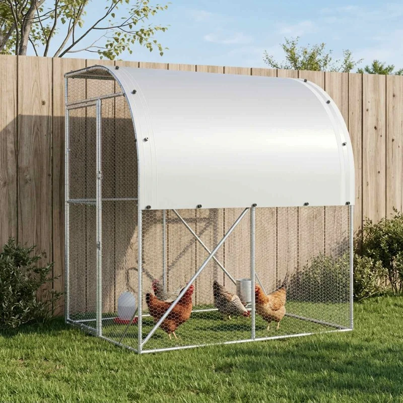vidaXL Kyllingehus Sølv 200 x 200 x 215 cm i Galvaniseret Stål