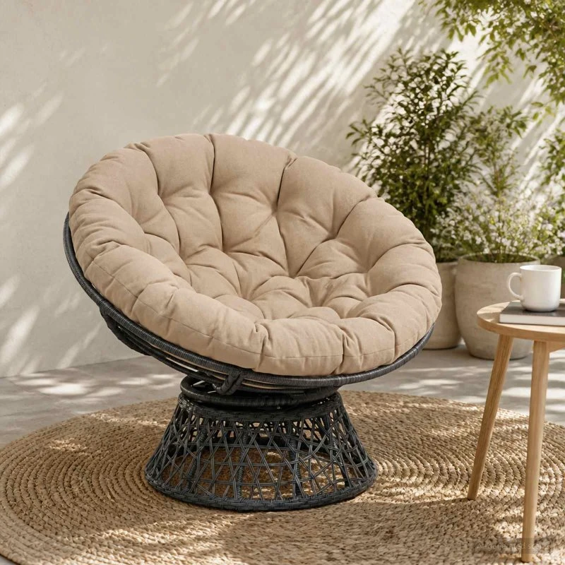 vidaXL Papasan stolspude VIANEN - Sandfarvet 100% Polyester