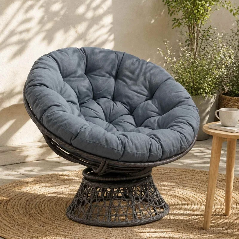 vidaXL Papasan stolspude VIANEN Blå Ø 120 x 12 cm