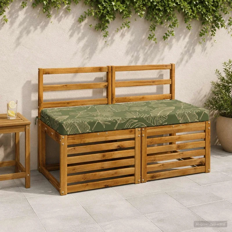 vidaXL Bænkpude SOEST Bladdesign 110 x 50 x 8 cm
