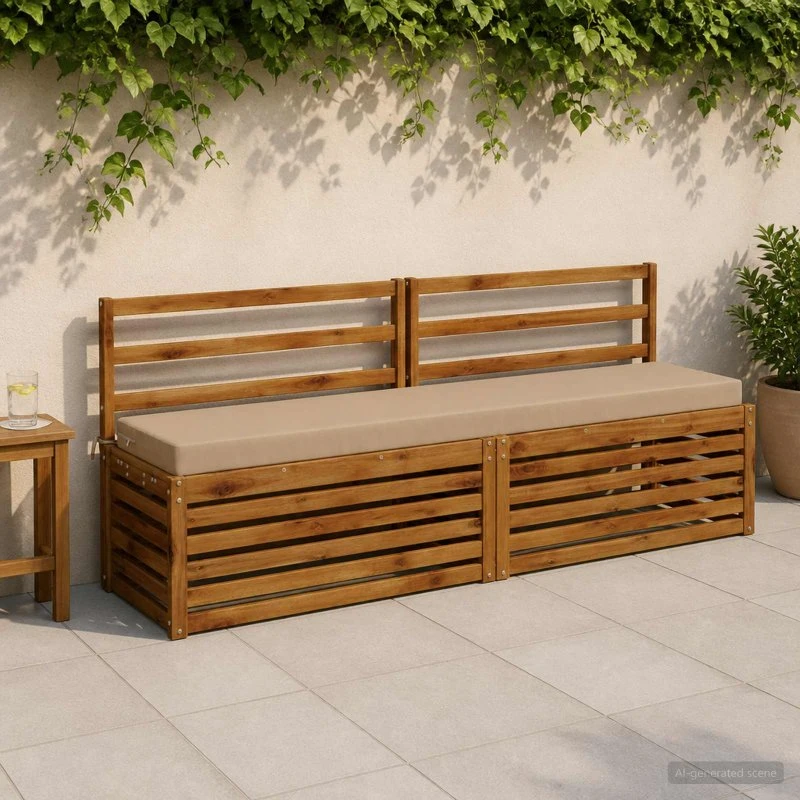 vidaXL Bænkpude SOEST Sandfarvet 170 x 40 x 8 cm