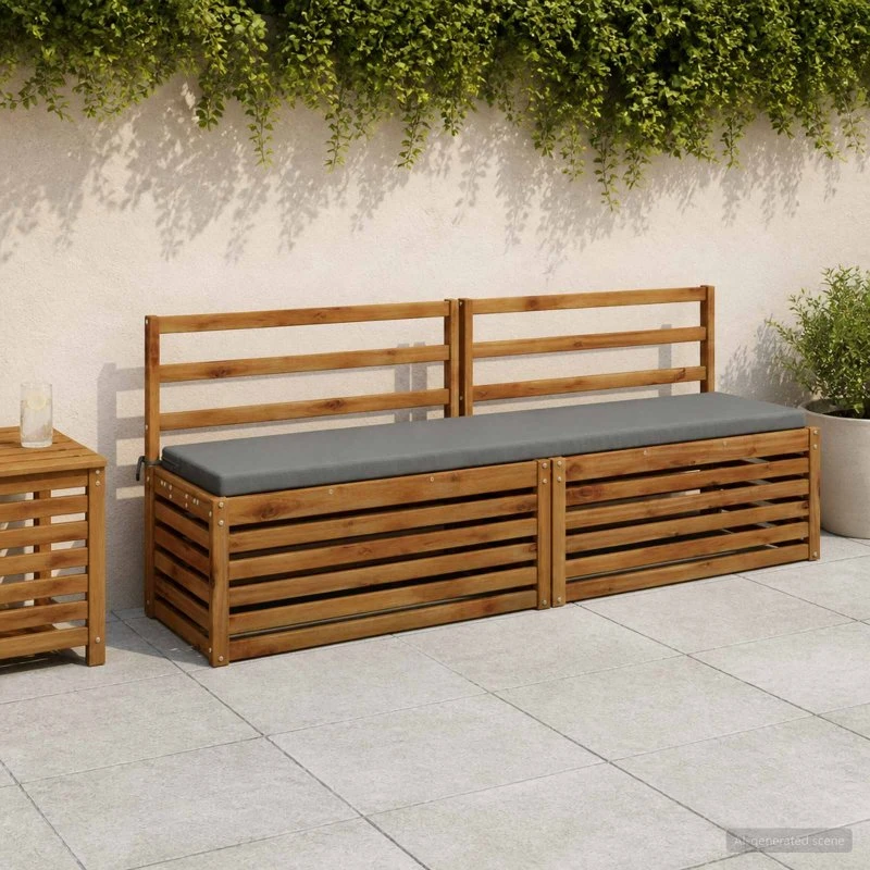 vidaXL Bænkpude SOEST Grå 180 x 40 x 5 cm i 100% Polyester