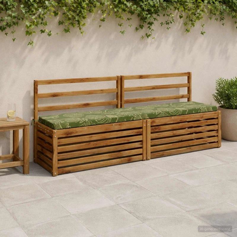 vidaXL Bænkpude SOEST Bladdesign 170 x 40 x 5 cm