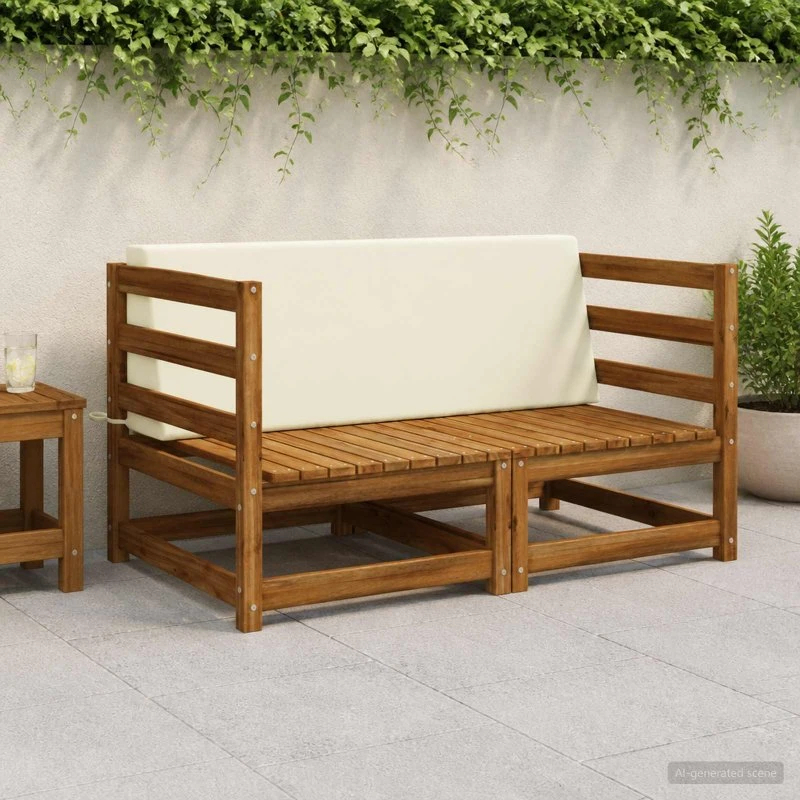 vidaXL Ryghynde SOEST Cremefarvet 120 x 20 x 40 cm