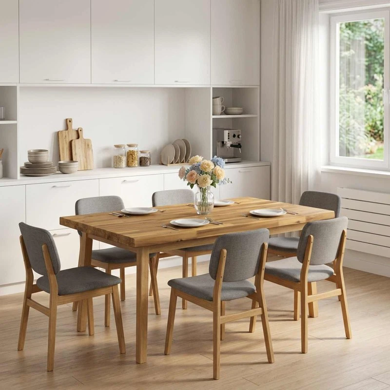 vidaXL Rektangulært Bord i Massivt Akacietræ, 100 x 60 x 3,2 cm