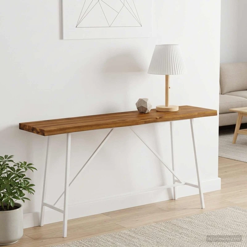 vidaXL Rektangulært Bord i Massivt Akacietræ - 120 x 20 cm