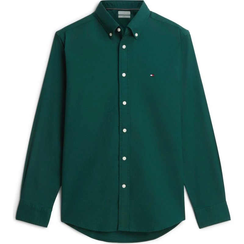 Tommy Hilfiger Flannel Skjorte i Mørkegrøn - Comfort Fit