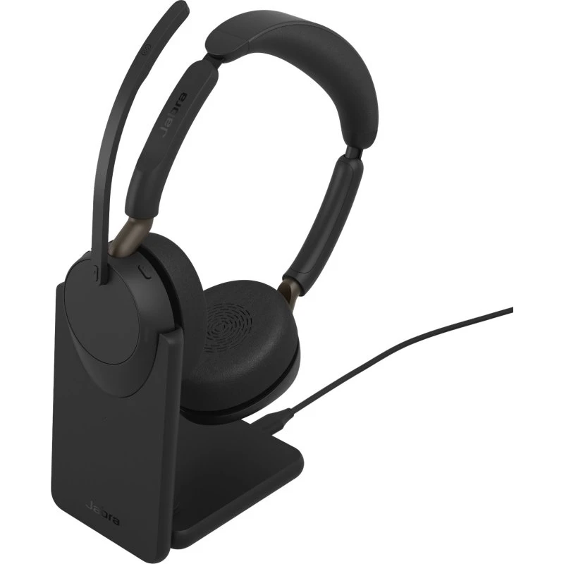 Jabra Evolve3 65 UC Trådløst Headset Sort med Ladestation