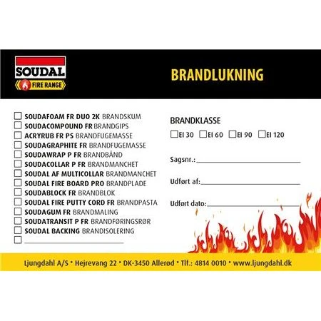 Soudal FR Brandmærkat - 4 stk. pr. ark