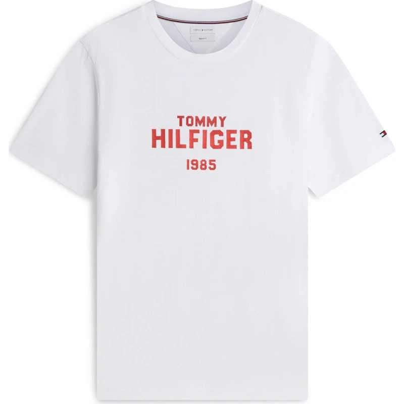 TOMMY HILFIGER Brand Love Stack Tee - Rød/Hvid