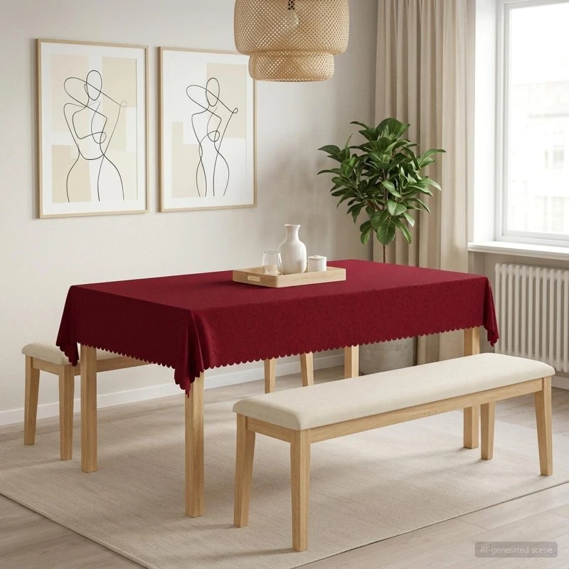 vidaXL Bordklæde 5 stk. Rektangulær Vinrød 140 x 220 cm