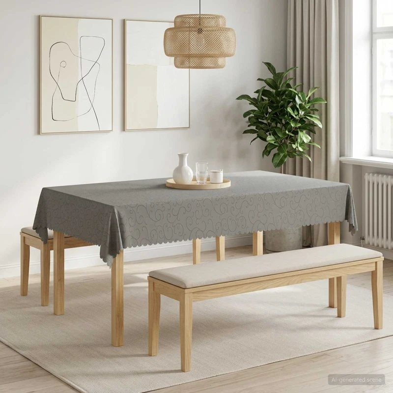vidaXL Bordklæde 5 stk. Rektangulær Lysegrå 140 x 220 cm
