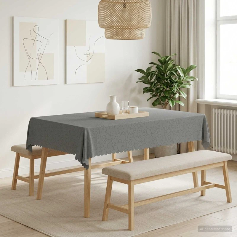 vidaXL Bordklæde 5 stk. Rektangulær Lysegrå 140 x 160 cm