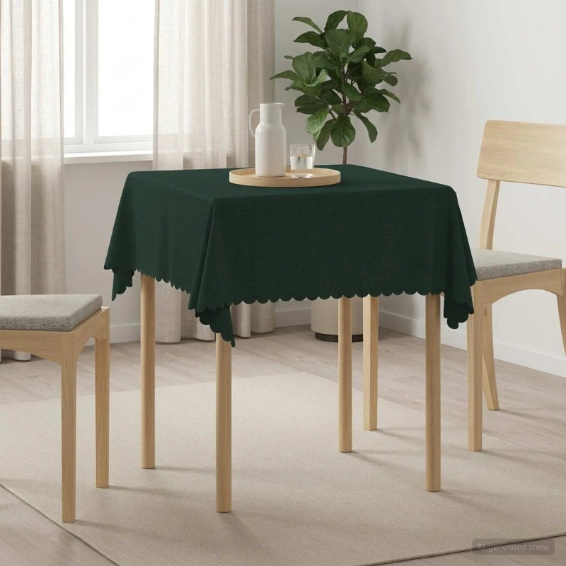 vidaXL Bordklæde 5 stk. Mørkegrøn Jacquard 140 x 140 cm