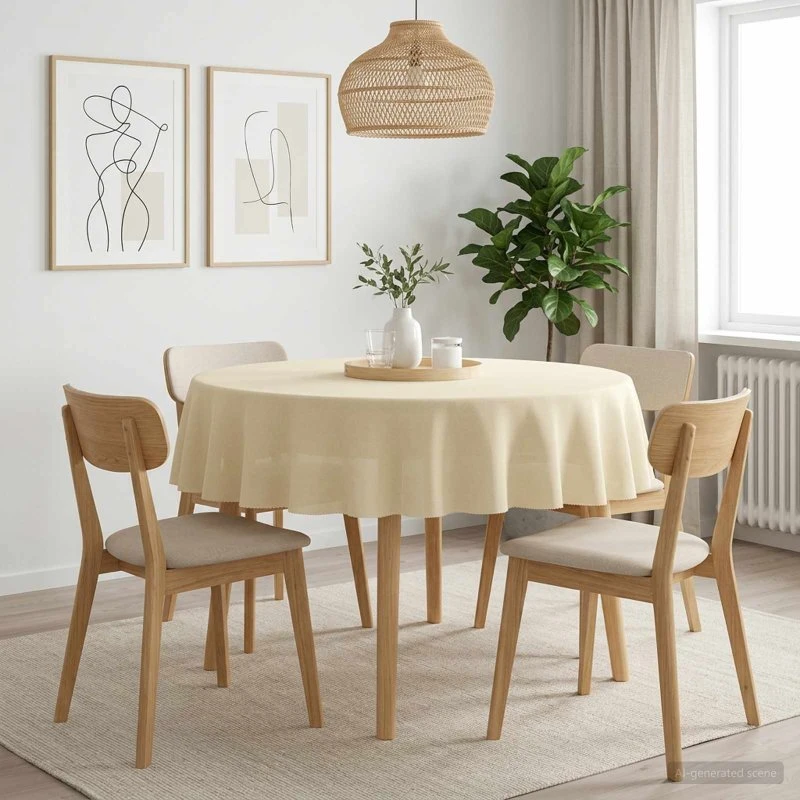 vidaXL Bordklæde 5 stk. Rund Cremehvid Ø 160 cm