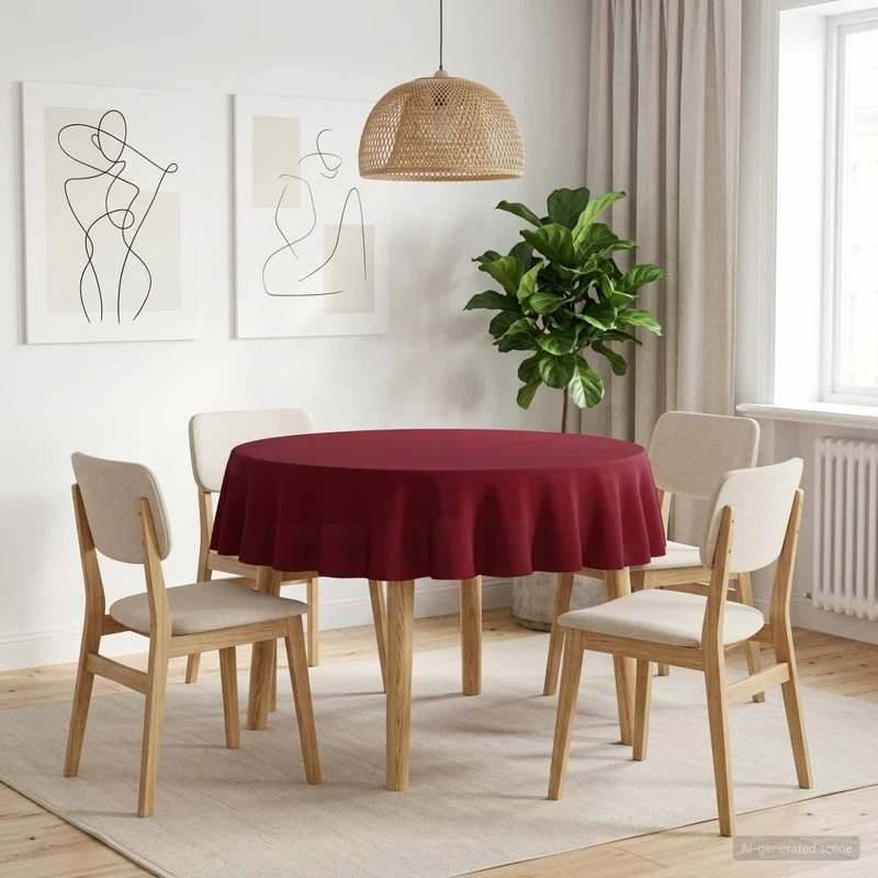 vidaXL Bordklæde 5 stk. Rund Vinrød Ø 140 cm
