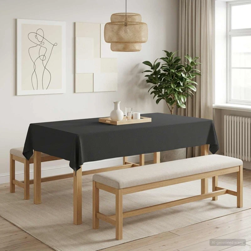 vidaXL Bordklæde 5 stk. Rektangulær Mørkegrå 140 x 220 cm