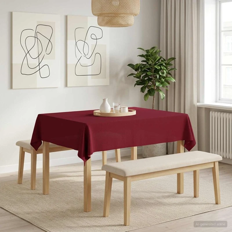 vidaXL Bordklæde 5 stk. Rektangulær Vinrød 140 x 180 cm