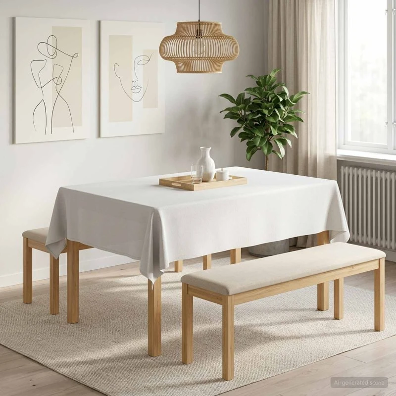 vidaXL Bordklæde 5 stk. Rektangulær Hvid 140 x 180 cm