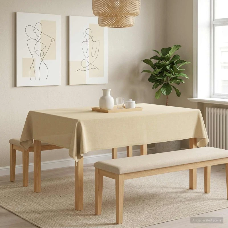 vidaXL Bordklæde 5 stk. Rektangulær Cremehvid 110 x 140 cm