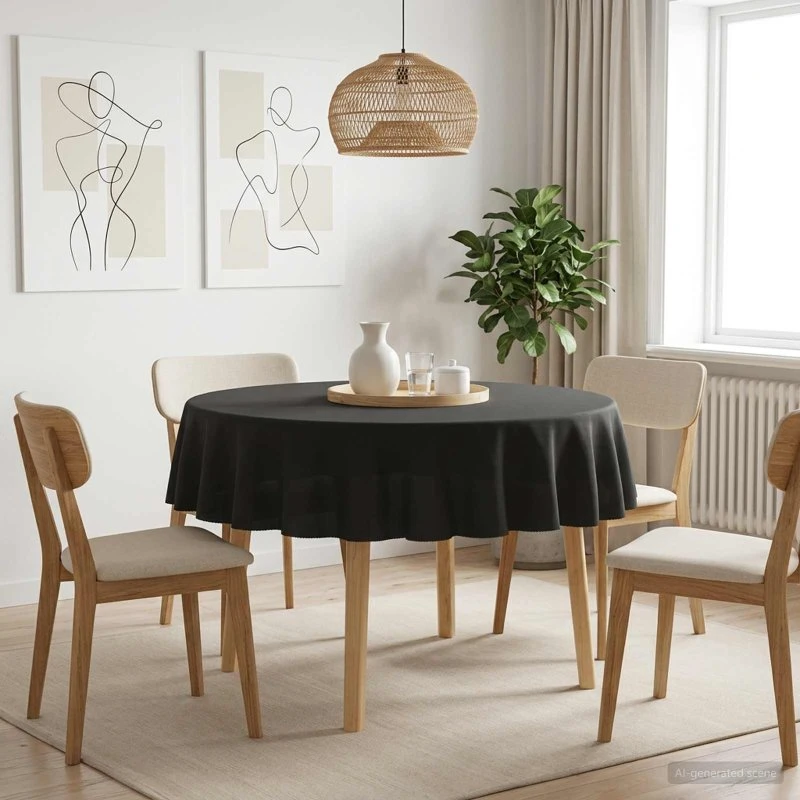 vidaXL Bordklæde 5 stk. Rund Mørkegrå Ø 140 cm Polyester