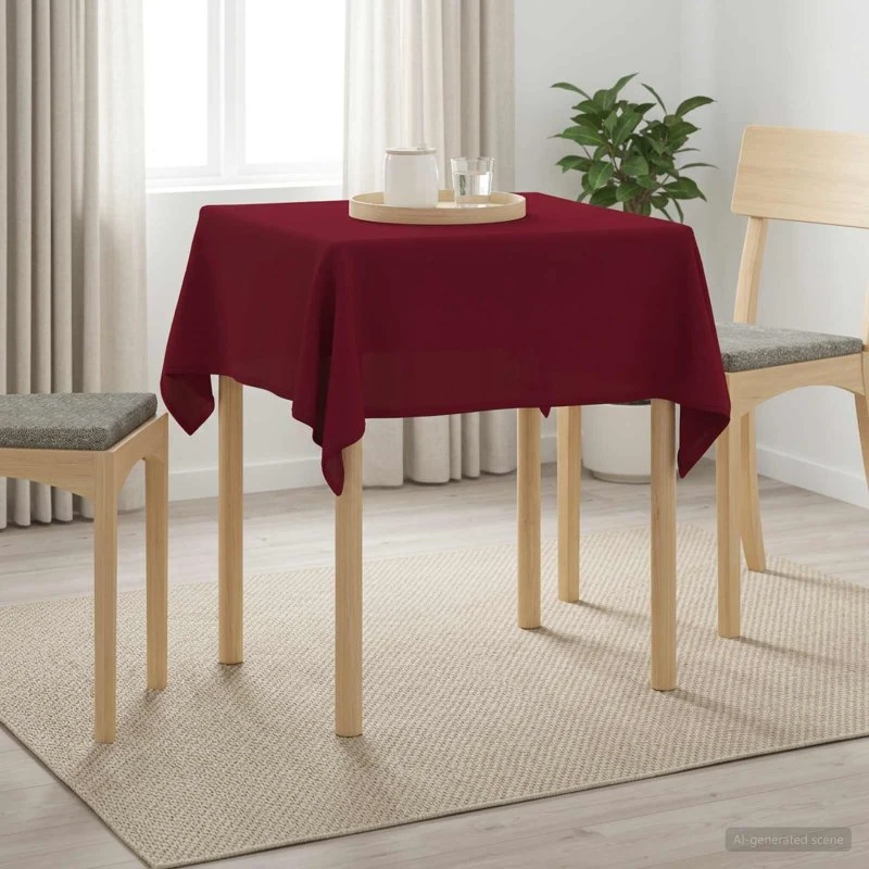 vidaXL Bordklæde 5 stk. Vinrød 140 x 140 cm Polyester