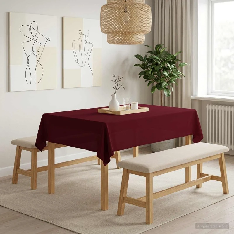 vidaXL Bordklæde 5 stk. Rektangulær Vinrød 110 x 140 cm