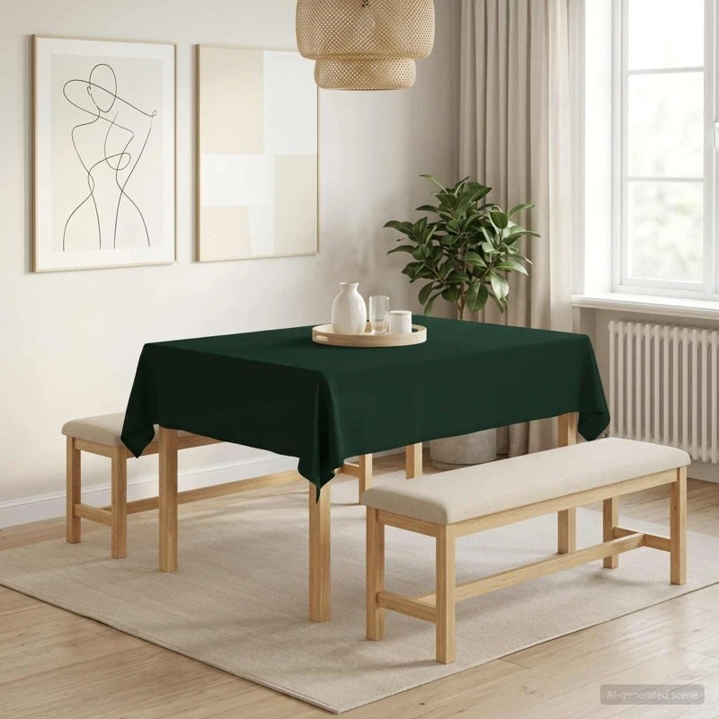 vidaXL Bordklæde 5 stk. Rektangulær Mørkegrøn 110 x 140 cm