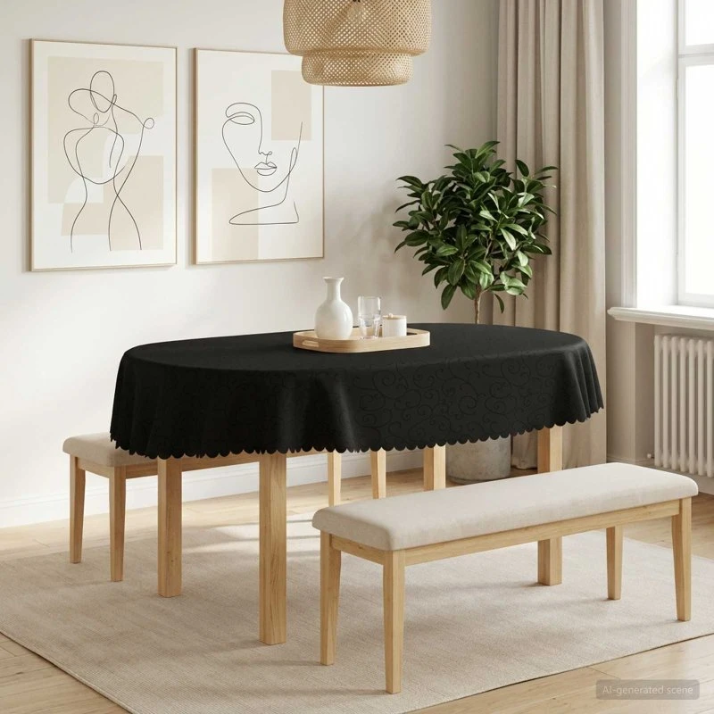 vidaXL Bordklæde Oval Mørkegrå 130 x 180 cm