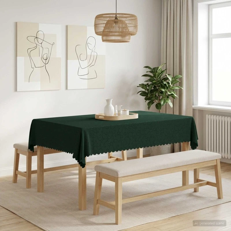 vidaXL Bordklæde Rektangulær Mørkegrøn 140 x 160 cm