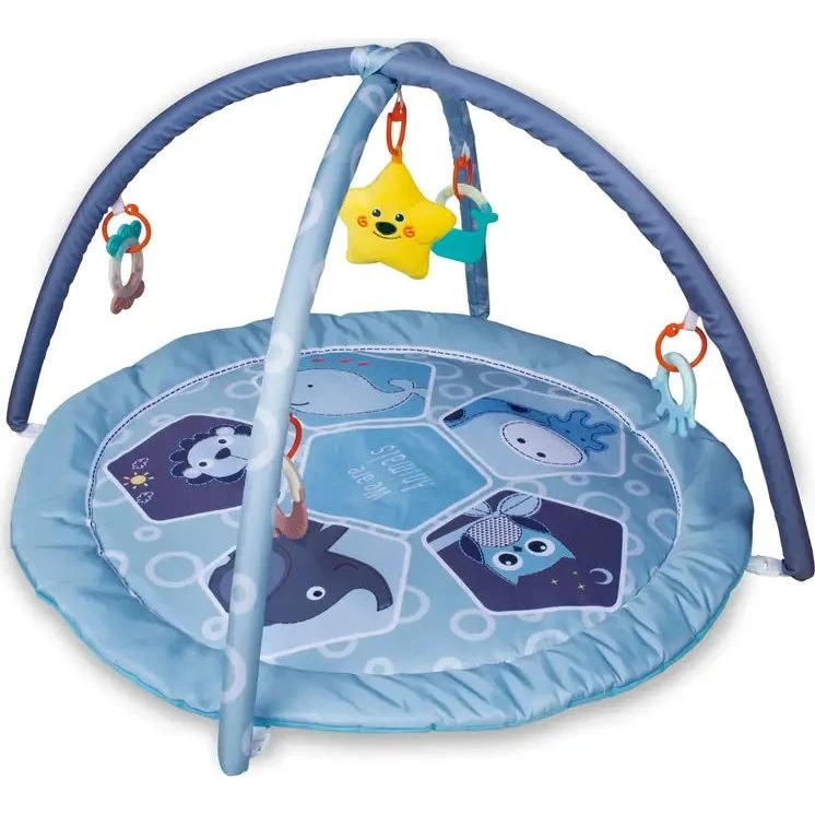 Aktivitetsstativ Zoo med 5 legetøj – Babygym og legemåtte