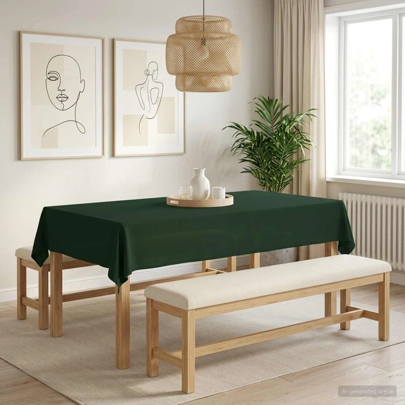vidaXL Bordklæde Rektangulær Mørkegrøn 140 x 260 cm