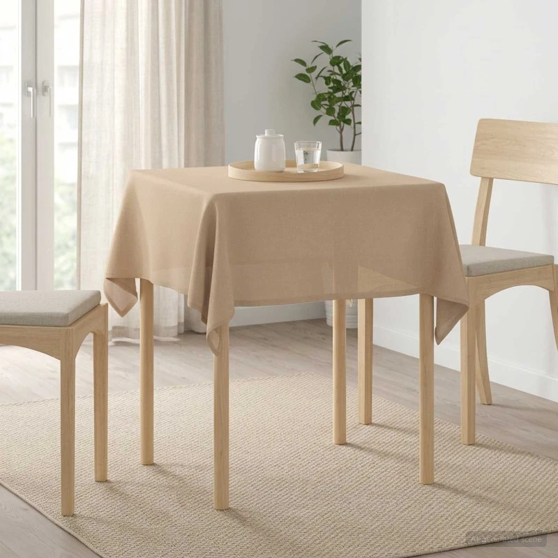 vidaXL Bordklæde Beige 140 x 140 cm
