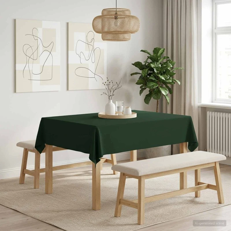 vidaXL Bordklæde Rektangulær Mørkegrøn 140 x 160 cm