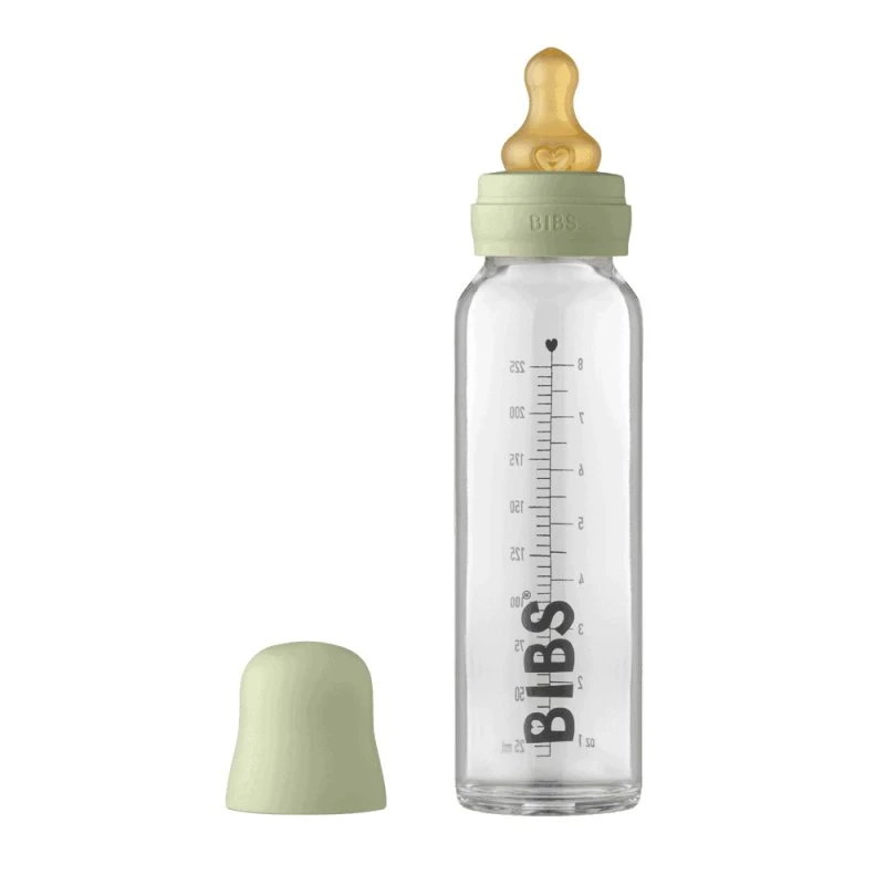 BIBS Glassutteflaske 225 ml – Sage (Latex)